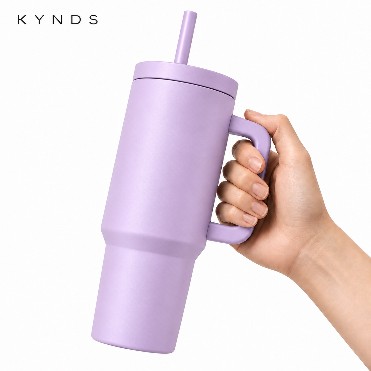 Purple - 1200ml Vacuum Insulated Tumbler with Handle & Straw