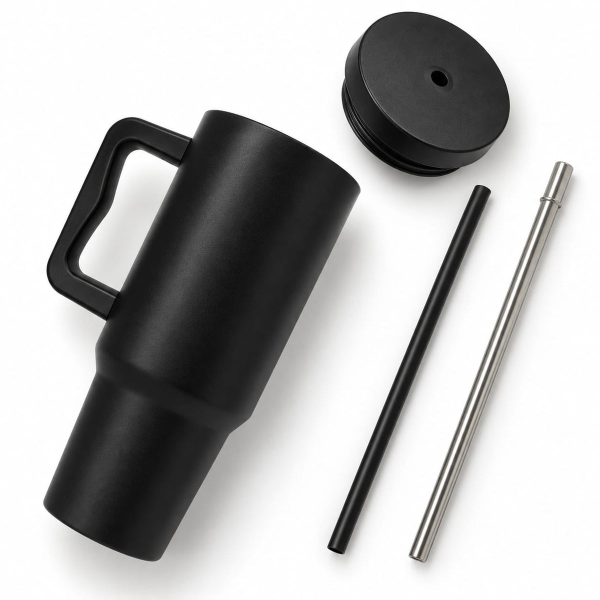 Charcoal Black 1200ml Vacuum Insulated Tumbler with Handle & Straw
