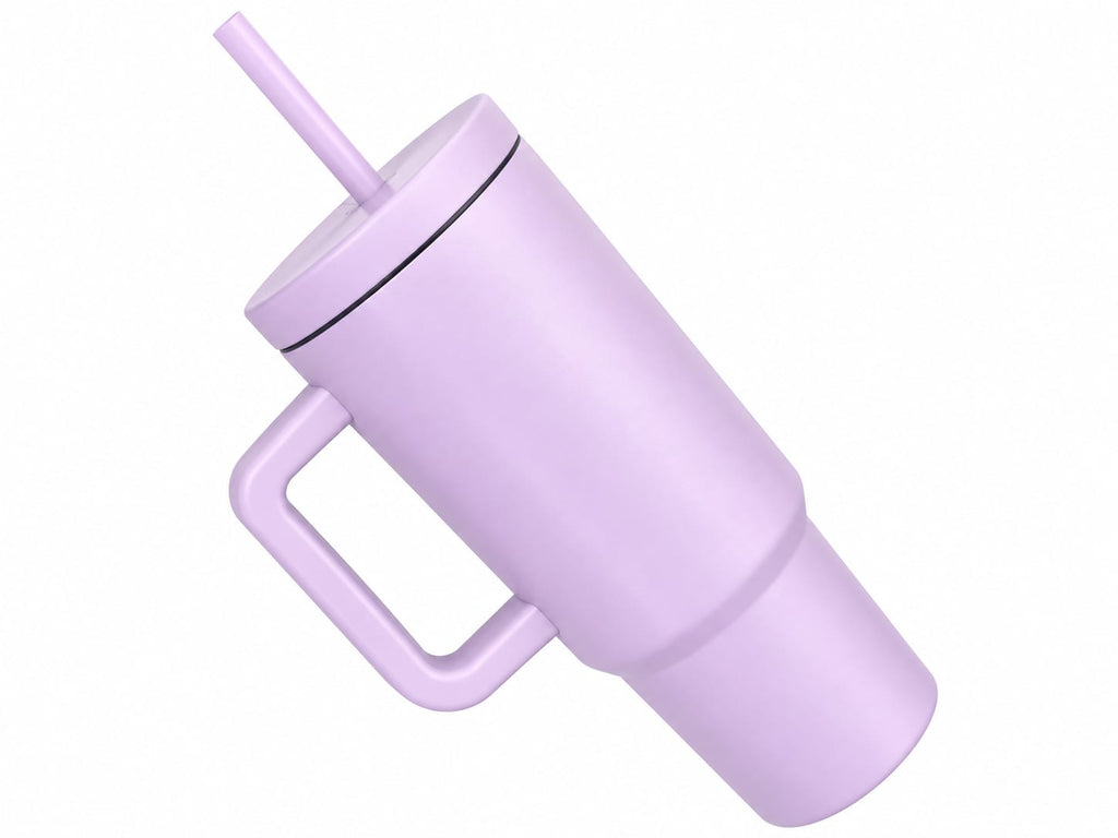 Purple - 1200ml Vacuum Insulated Tumbler with Handle & Straw